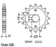 Pignon 12 Dents - Pas 520 - Similaire JTF720