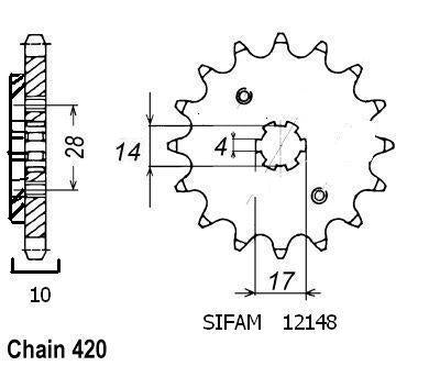 Pignon 15 Dents - Pas 420 - Similaire JTF4032