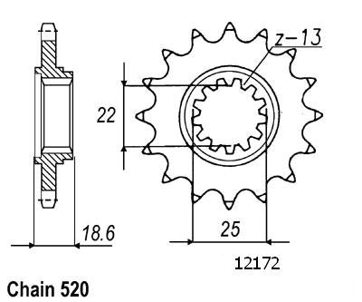 Pignon 15 Dents - Pas 520 - Similaire JTF1538