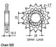 Pignon 16 Dents - Pas 525 - Similaire JTF1904