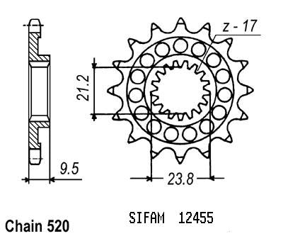 Pignon 14 Dents - Pas 520 - Similaire JTF1441C