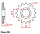 Pignon 15 Dents - Pas 520 - Similaire JTF1593