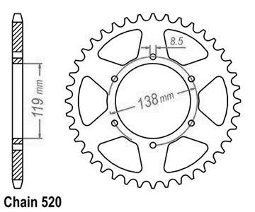 Couronne Acier 48 Dents - Pas 520 - Similaire JTR213