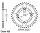 Couronne Acier 55 Dents - Pas 428 - Similaire JTR217