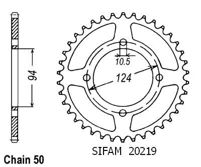 Couronne Acier 37 Dents - Pas 530 - Similaire JTR282