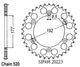 Couronne Alu. 53 Dents - Pas 520 - Similaire JTA223