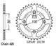 Couronne Acier 36 Dents - Pas 420 - Similaire JTR1214