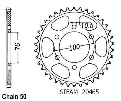 Couronne Acier 38 Dents - Pas 530 - Similaire JTR816