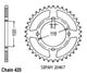 Couronne Alu. 55 Dents - Pas 420 - Similaire JTA461