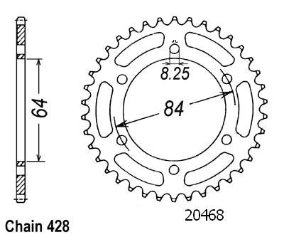 Couronne Acier 53 Dents - Pas 428 - Similaire JTR809
