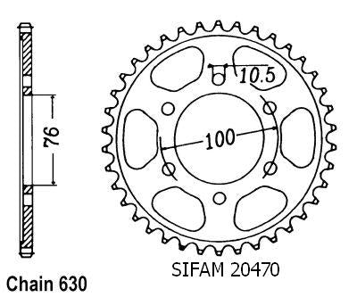 Couronne Acier 41 Dents - Pas 630 - Similaire JTR818