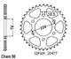 Couronne Acier 40 Dents - Pas 530 - Similaire JTR481