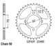 Couronne Acier 44 Dents - Pas 530 - Similaire JTR476