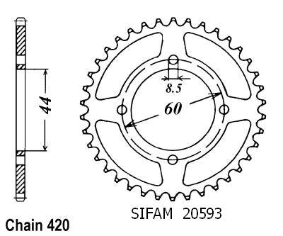 Couronne Acier 48 Dents - Pas 420 - Similaire JTR832