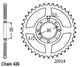Couronne Acier 47 Dents - Pas 428 - Similaire JTR269
