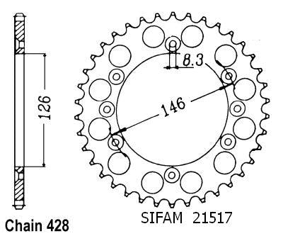Couronne Acier 50 Dents - Pas 428 - Similaire JTR805