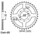 Couronne Acier 47 Dents - Pas 420 - Similaire JTR801
