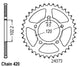 Couronne Acier 47 Dents - Pas 420 - Similaire JTR23
