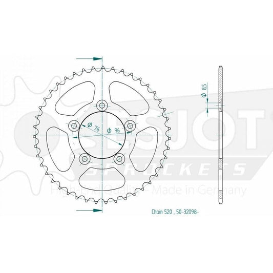 Couronne Acier 43 Dents - Pas 520