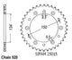 Couronne Acier 47 Dents - Pas 520 - Similaire JTR460