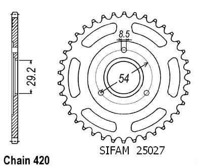 Couronne Acier 39 Dents - Pas 420 - Similaire JTR255