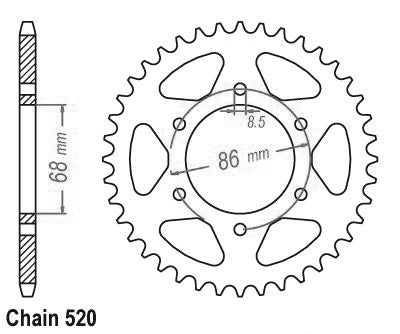 Couronne Acier 40 Dents - Pas 520 - Similaire JTR473