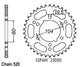 Couronne Acier 38 Dents - Pas 520 - Similaire JTR1478
