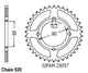 Couronne Acier 42 Dents - Pas 520 - Similaire JTR243