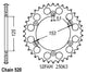 Couronne Alu. 47 Dents - Pas 520 - Similaire JTA210