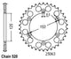 Couronne Acier 50 Dents - Pas 520 - Similaire JTR210