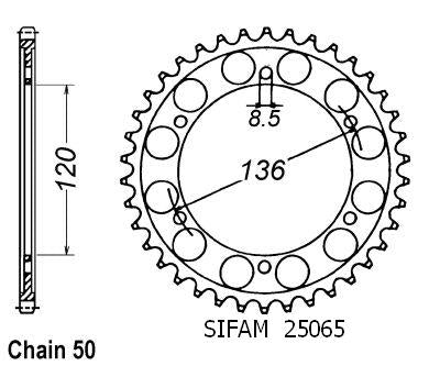 Couronne Acier 44 Dents - Pas 530 - Similaire JTR862