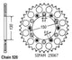 Couronne Acier 53 Dents - Pas 520 - Similaire JTR245/2