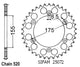 Couronne Acier 52 Dents - Pas 520 - Similaire JTR510