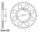 Couronne Acier 38 Dents - Pas 530 - Similaire JTR840