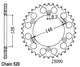 Couronne Acier 41 Dents - Pas 520 - Similaire JTR808