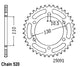 Couronne Acier 41 Dents - Pas 520 - Similaire JTR486