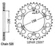 Couronne Acier 47 Dents - Pas 520 - Similaire JTR822