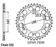 Couronne Acier 45 Dents - Pas 532 - Similaire JTR503