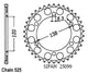 Couronne Acier 40 Dents - Pas 525 - Similaire JTR312