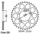 Couronne Acier 40 Dents - Pas 520 - Similaire JTR21