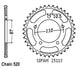 Couronne Acier 46 Dents - Pas 520 - Similaire JTR823