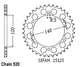 Couronne Acier 42 Dents - Pas 520 - Similaire JTR475