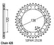 Couronne Acier 45 Dents - Pas 428 - Similaire JTR1847