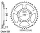 Couronne Acier 43 Dents - Pas 520 - Similaire JTR611