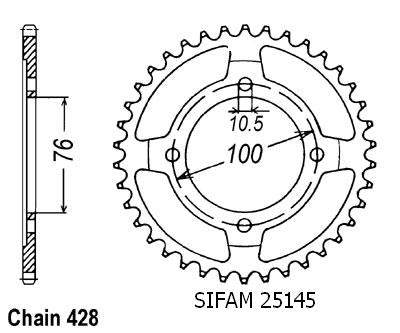 Couronne Acier 56 Dents - Pas 428 - Similaire JTR1806