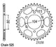 Couronne Acier 43 Dents - Pas 525 - Similaire JTR1489