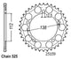 Couronne Acier 42 Dents - Pas 525 - Similaire JTR1304