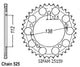 Couronne Acier 45 Dents - Pas 525 - Similaire JTR1304