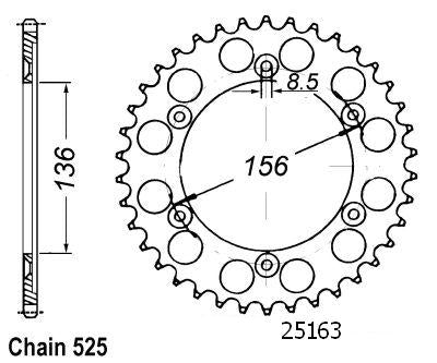 Couronne Acier 41 Dents - Pas 525 - Similaire JTR1791