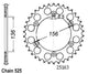 Couronne Acier 41 Dents - Pas 525 - Similaire JTR1791